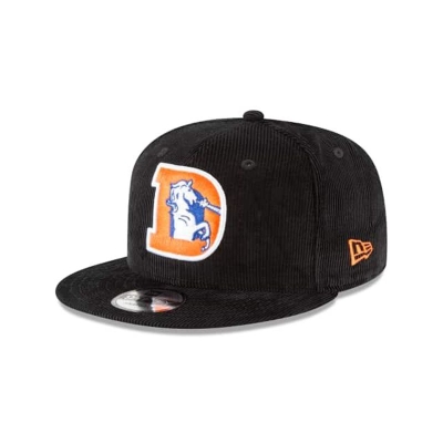 Black Denver Broncos Hat - New Era NFL Corduroy 9FIFTY Snapback Caps USA1607435